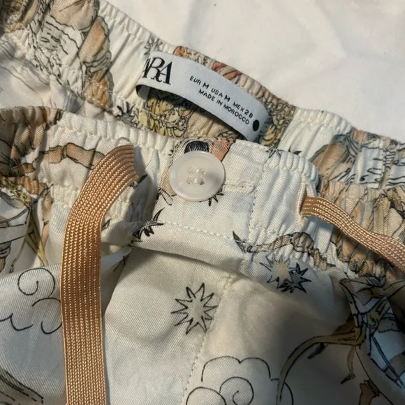 Zara Artistic Print Drawstring Pants - Picture 2 of 4